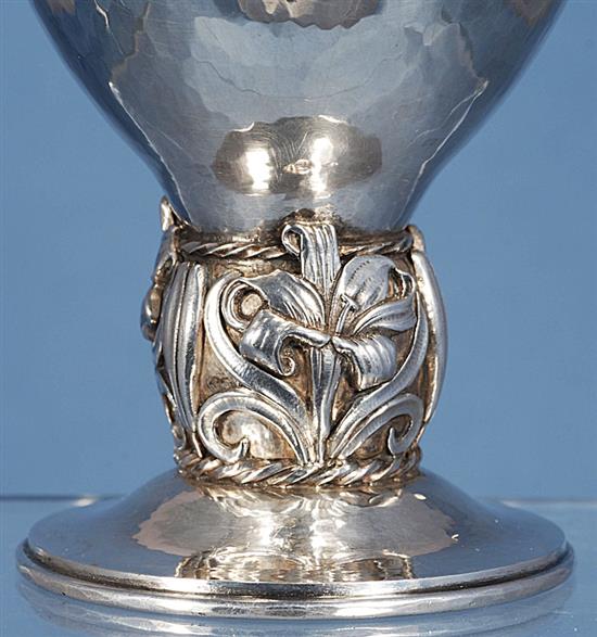 A good 1930s Arts & Crafts planished silver goblet, by Omar Ramsden, Height 115mm Weight 7.3oz/230grms
